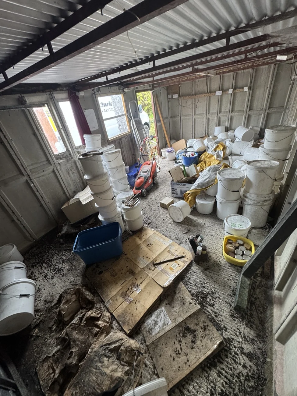 Garage before waste clearance